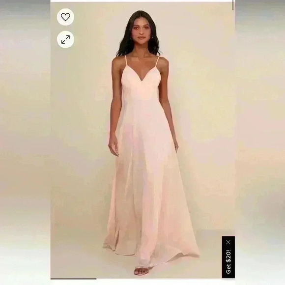 Lulus Dresses & Skirts - Lulus Romantic Ways Blush Pink Lace Button Back Maxi Dress size medium